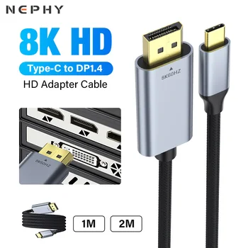 USB кабел 3.1 Type C до DisplayPort За Xiaomi TV Box Samsung Macbook 8K 60HZ HDR USBC КЪМ ДП 1.4 Адаптер порт на дисплея 1 M, 2 M Кабел