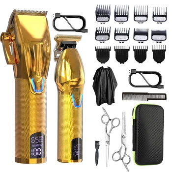 Lanumi Най-Безжичната Акумулаторна Професионален Златен тример за коса Електрически Регулируеми машина за подстригване на коса