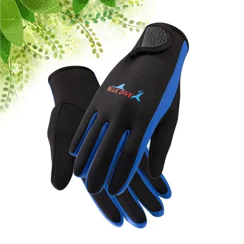 Ръкавици за гмуркане за мъже и жени, носете без ръкавици, за защита от драскотини при подводния на плуване (синята лента L)