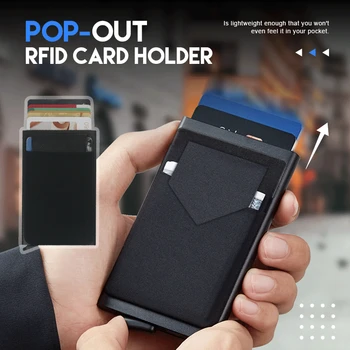 Нова RFID анти-кражба Антимагнитная метална чанта за кредитни карти, умна алуминиева кутия за бизнес мъже, удобен за носене на мъжки портфейл