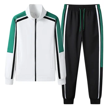 През пролетта на мъжки спортни дрехи, ежедневни спортни комплекти, Есента мъжка жилетка с принтом, яке + спортни панталони, комплект от 2 теми, мъжки спортни дрехи за фитнес